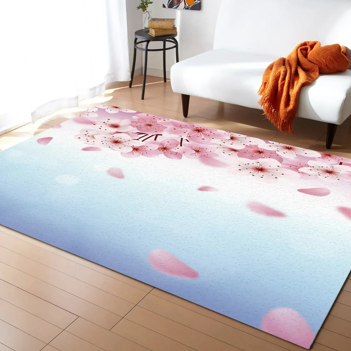Tapis Japonais Sakura en Velours Cristal Antidérapant