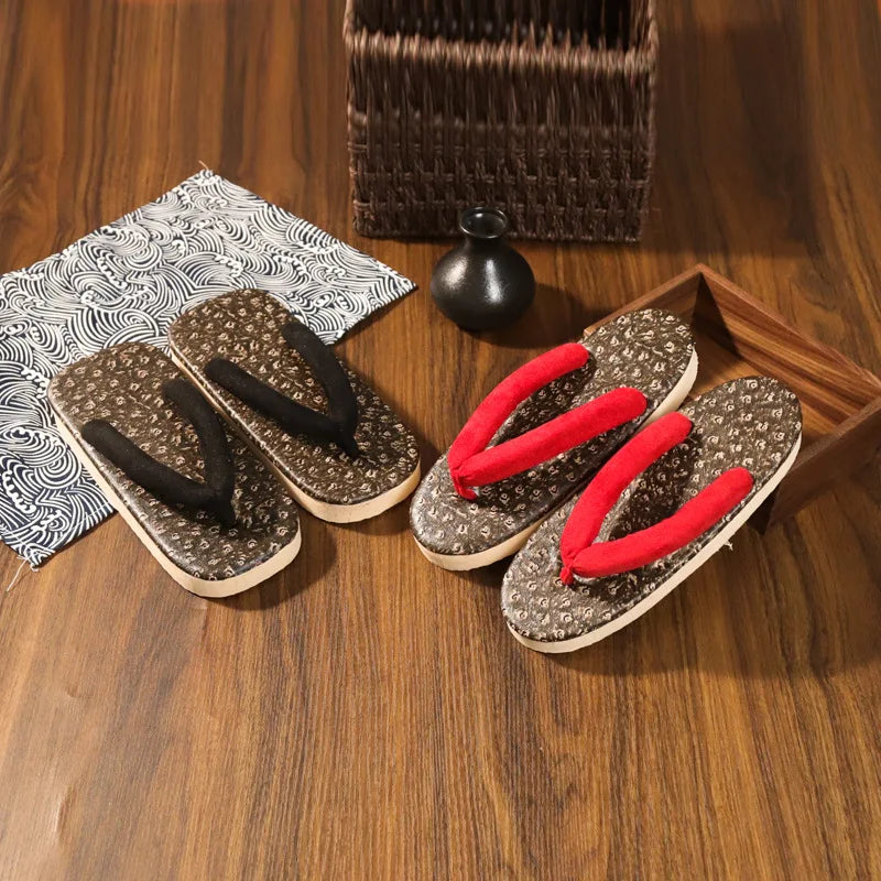 Geta Japonaises Traditionnelles en Coton & PVC