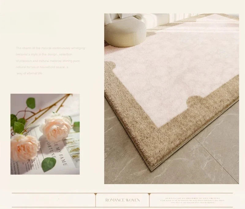 Tapis Japonais Wabi Sabi Crème en Peluche Douce