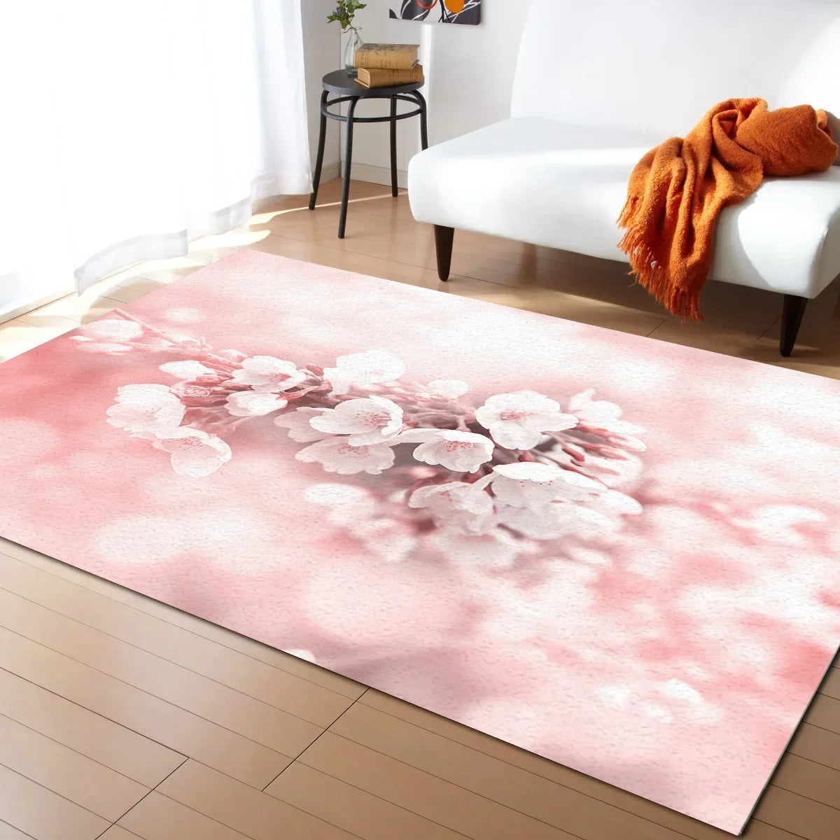 Tapis Japonais Sakura en Velours Cristal Antidérapant
