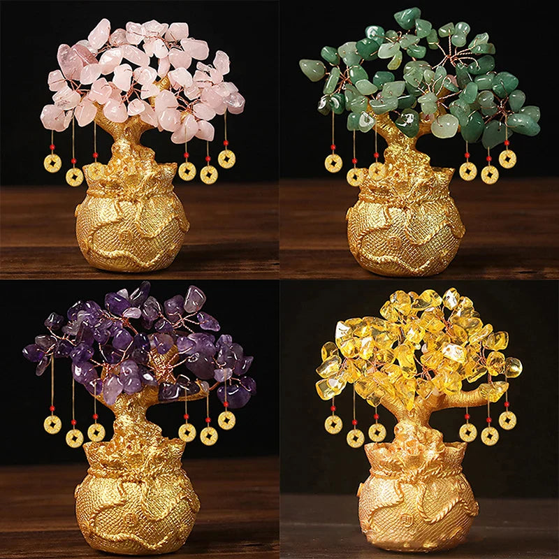 Arbre de Bonheur Feng Shui en Pierre Naturelle (Citrine)