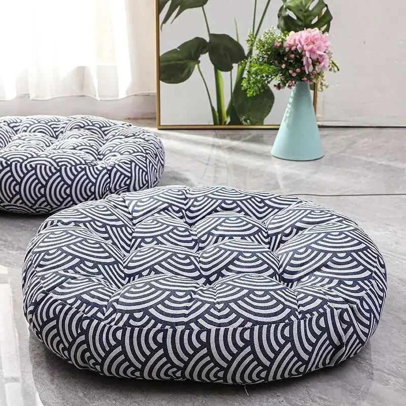 — Coussin de Sol Intérieur Japonais 55 cm | Confort Naturel en Coton & Lin