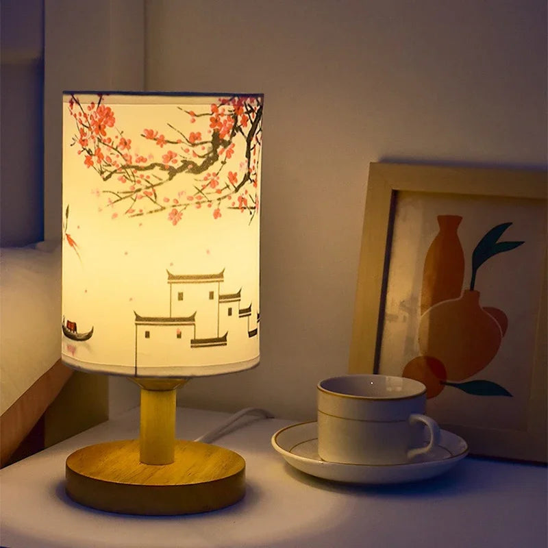 Lampe Japonaise en Tissu & Bois, Lumière Douce et Ambiance Zen