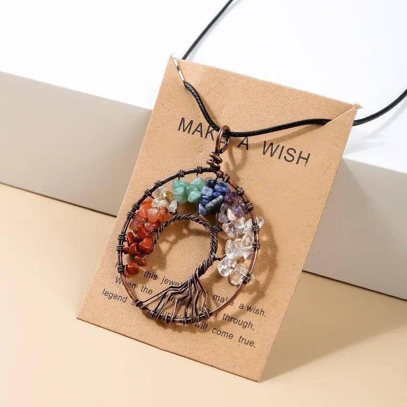 Collier Arbre de Vie en Pierres Naturelles