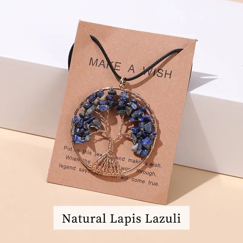Collier Arbre de Vie en Pierres Naturelles