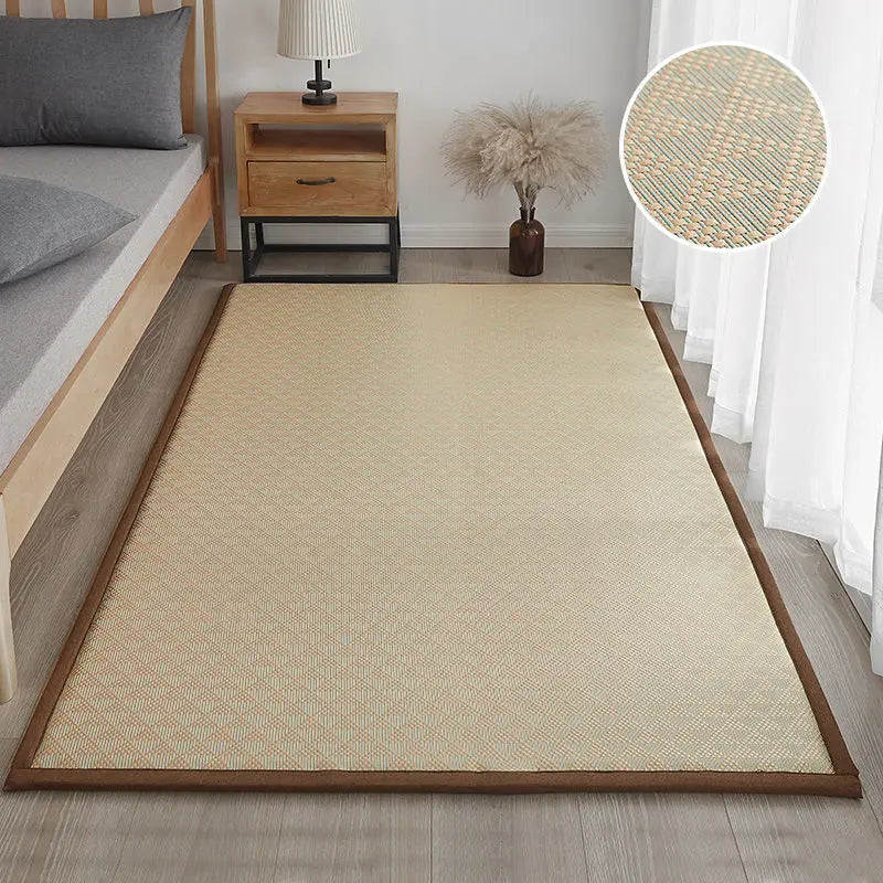 Tapis Japonais en Bambou Style Tatami | Fraîcheur Naturelle & Élégance Épurée