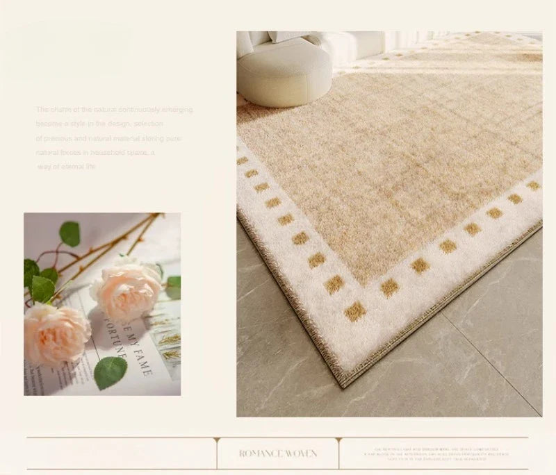 Tapis Japonais Wabi Sabi Crème en Peluche Douce