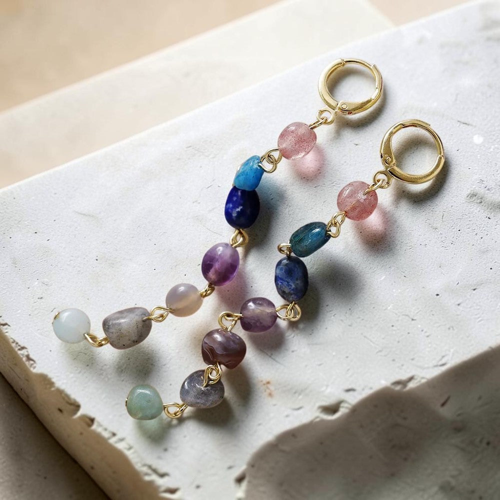 Boucles d'Oreilles Cascade Bien-Être des 7 Chakras