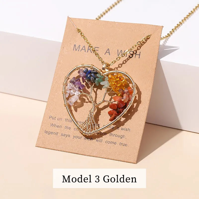Collier Arbre de Vie en Pierres Naturelles