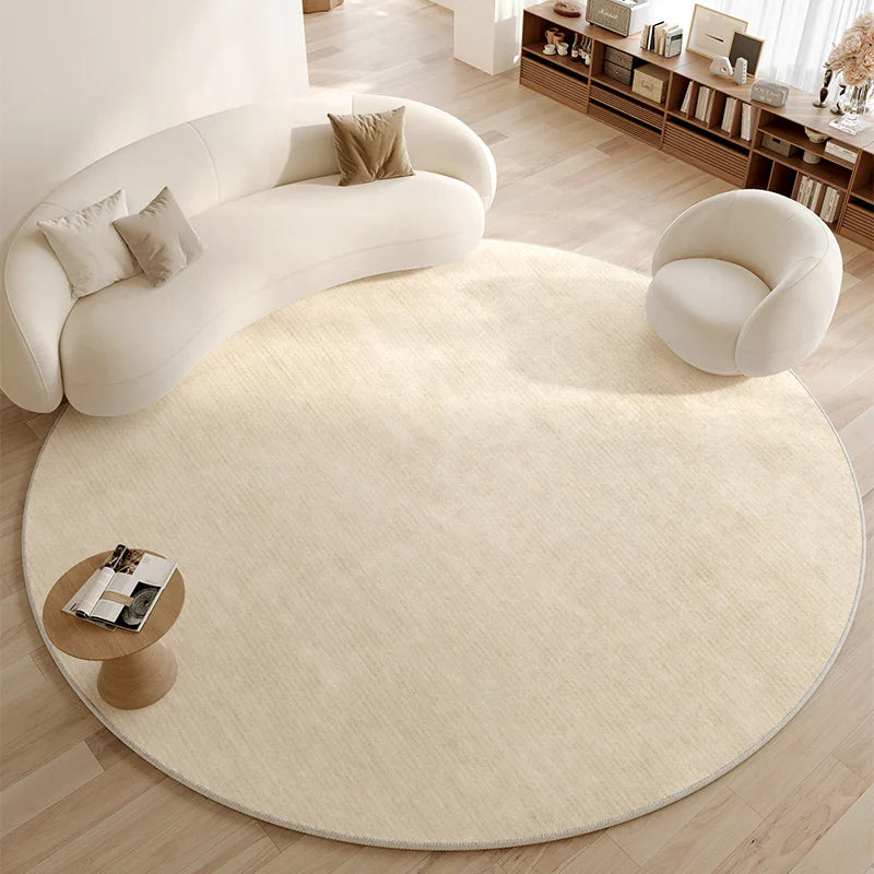 Tapis Rond Japonais Wabi Sabi Crème Antidérapant