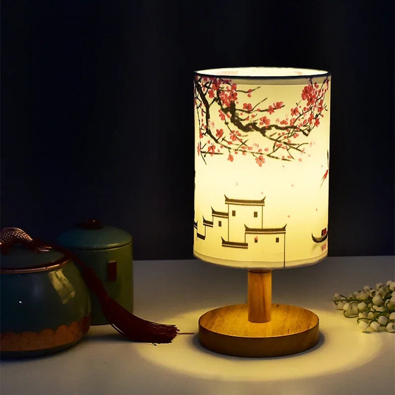 Lampe Japonaise en Tissu & Bois, Lumière Douce et Ambiance Zen