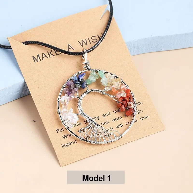Collier Arbre de Vie en Pierres Naturelles