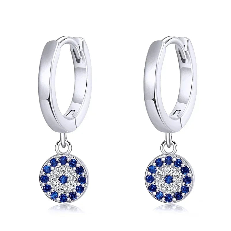 Boucles d'Oreilles Oeil Bleu Protecteur
