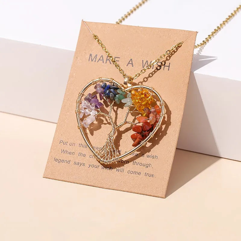 Collier Arbre de Vie en Pierres Naturelles