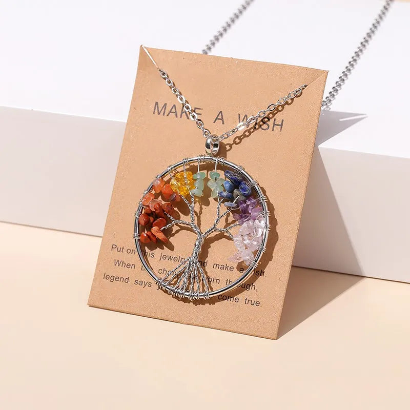 Collier Arbre de Vie en Pierres Naturelles