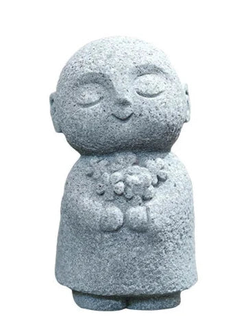 Statue de Moines Japonais en Pierre Décoration Zen Spirituelle