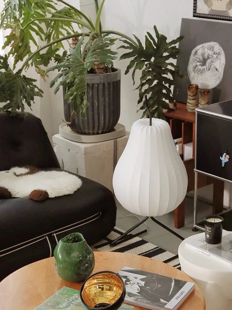 Lampe Design Japonaise Minimaliste en Fer Forgé & Soie, Lumière Zen Apaisante