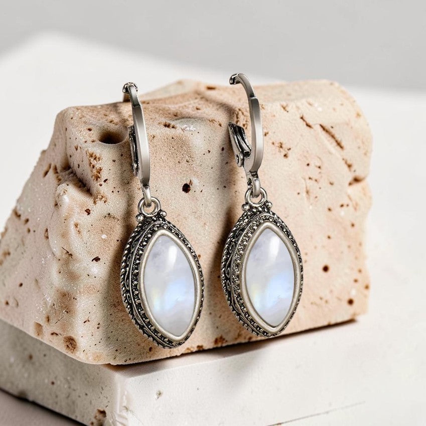 Boucles d'Oreilles Calme & Lumière en Pierre de Lune