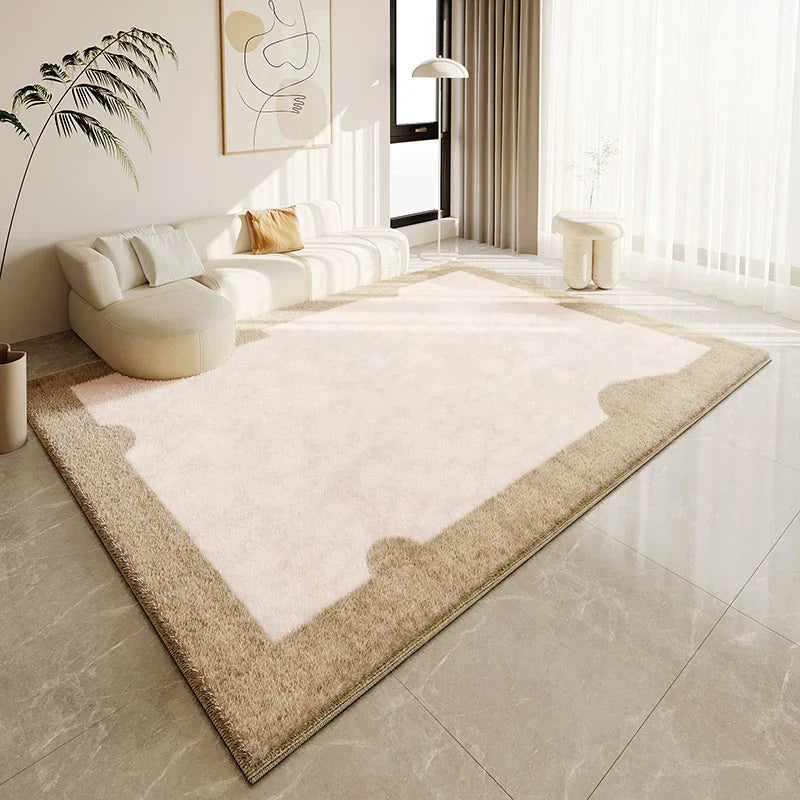 Tapis Japonais Wabi Sabi Crème en Peluche Douce