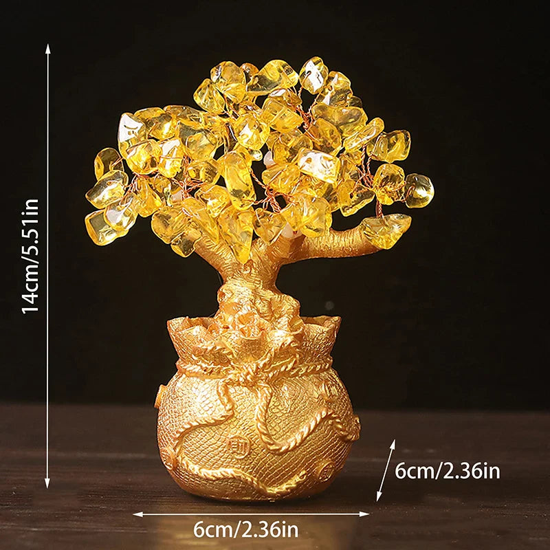 Arbre de Bonheur Feng Shui en Pierre Naturelle (Citrine)
