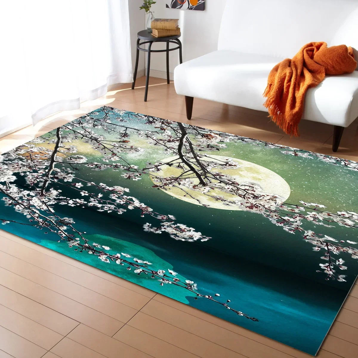 Tapis Japonais Sakura en Velours Cristal Antidérapant