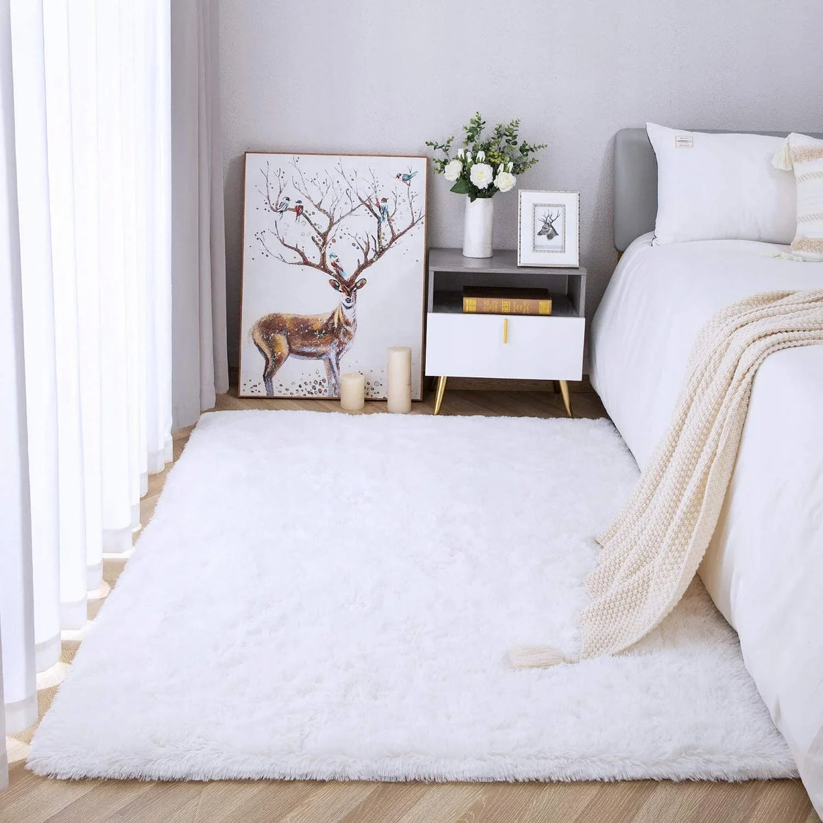 Tapis Japonais en Fourrure Douce | Luxe Cocooning & Élégance Intemporelle
