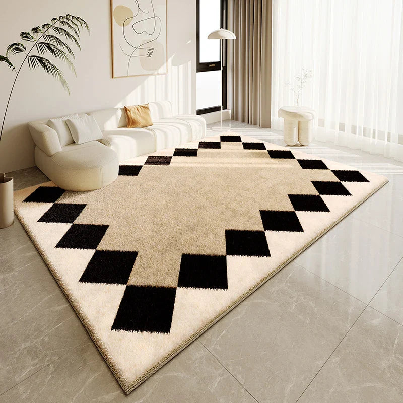 Tapis Japonais Wabi Sabi Crème en Peluche Douce