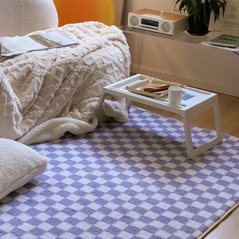 Tapis Japonais Damier | Élégance Géométrique & Confort Minimaliste