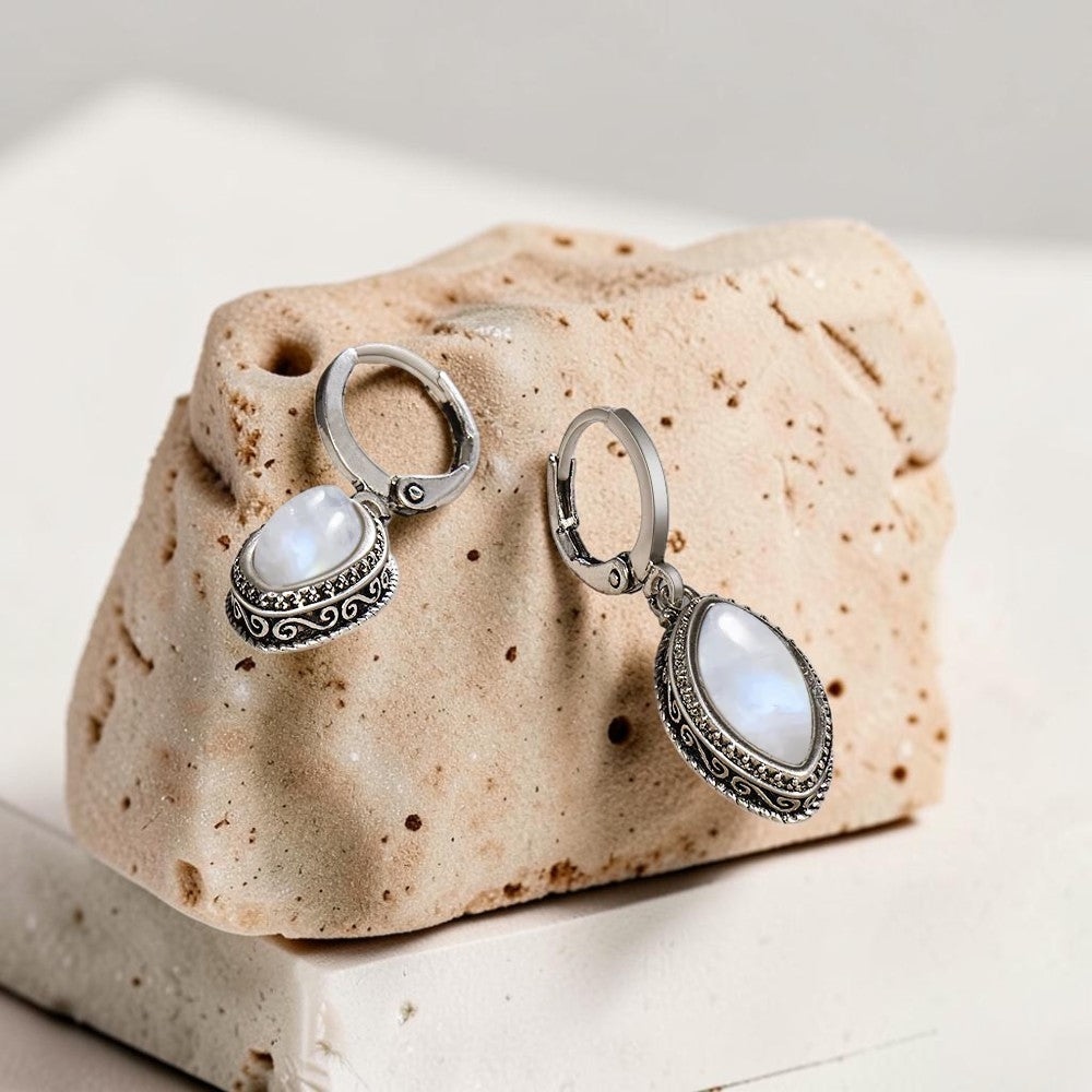 Boucles d'Oreilles Calme & Lumière en Pierre de Lune