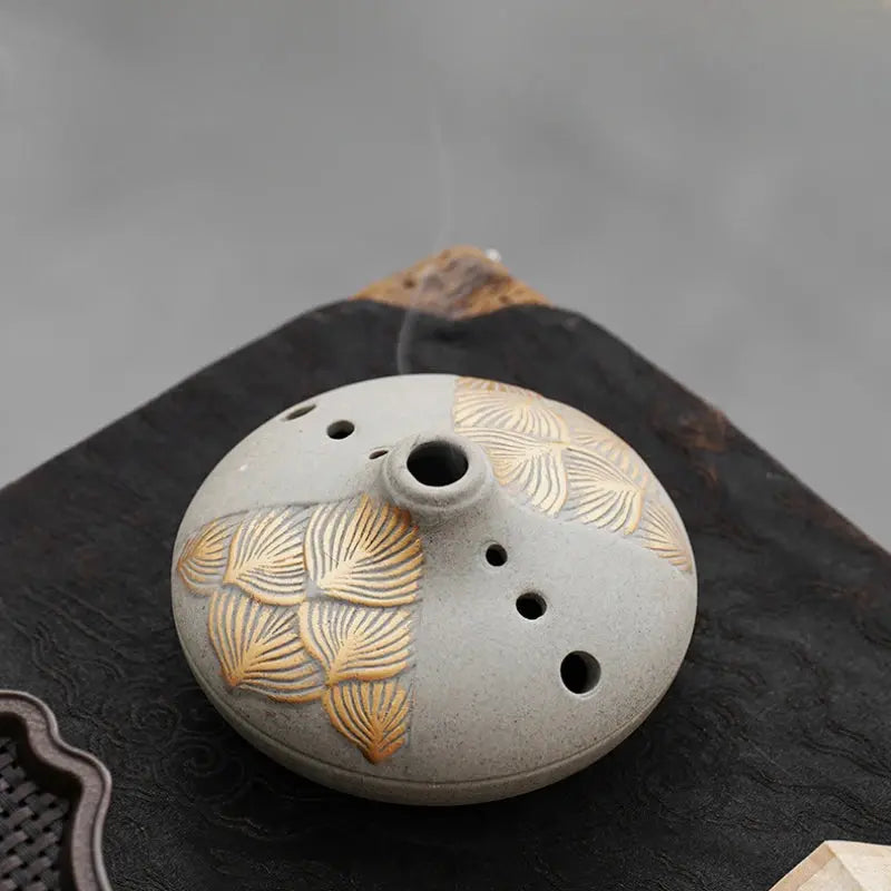 Brûleur d’Encens Japonais Vintage en Céramique, Art Zen & Rituel