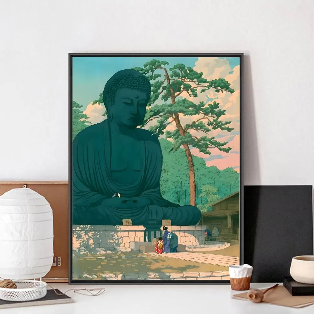 Tableau Japonais Bouddha Zen | Décoration Murale Spirituelle & Méditative