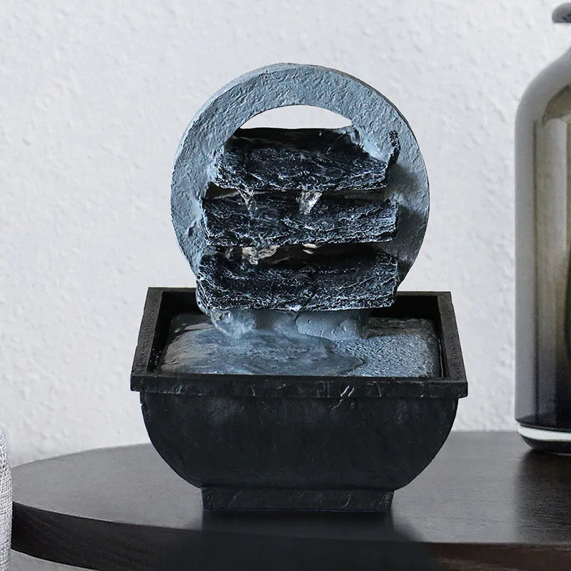Fontaine Japonaise Zen d’Intérieur en Résine avec Pompe Silencieuse