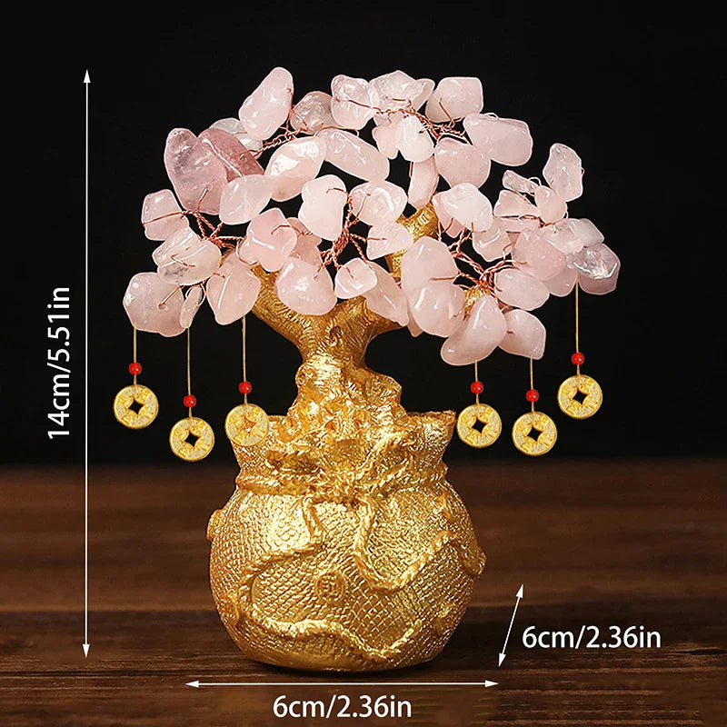 Arbre de Bonheur Feng Shui en Pierre Naturelle (Citrine)
