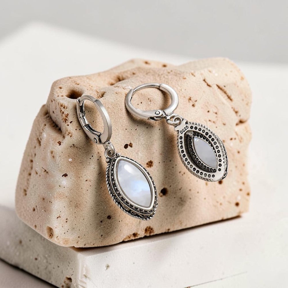Boucles d'Oreilles Calme & Lumière en Pierre de Lune