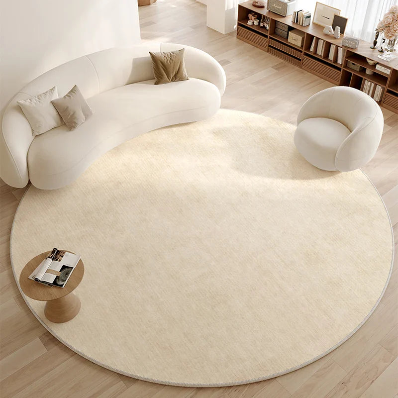 Tapis Rond Japonais Wabi Sabi Crème Antidérapant