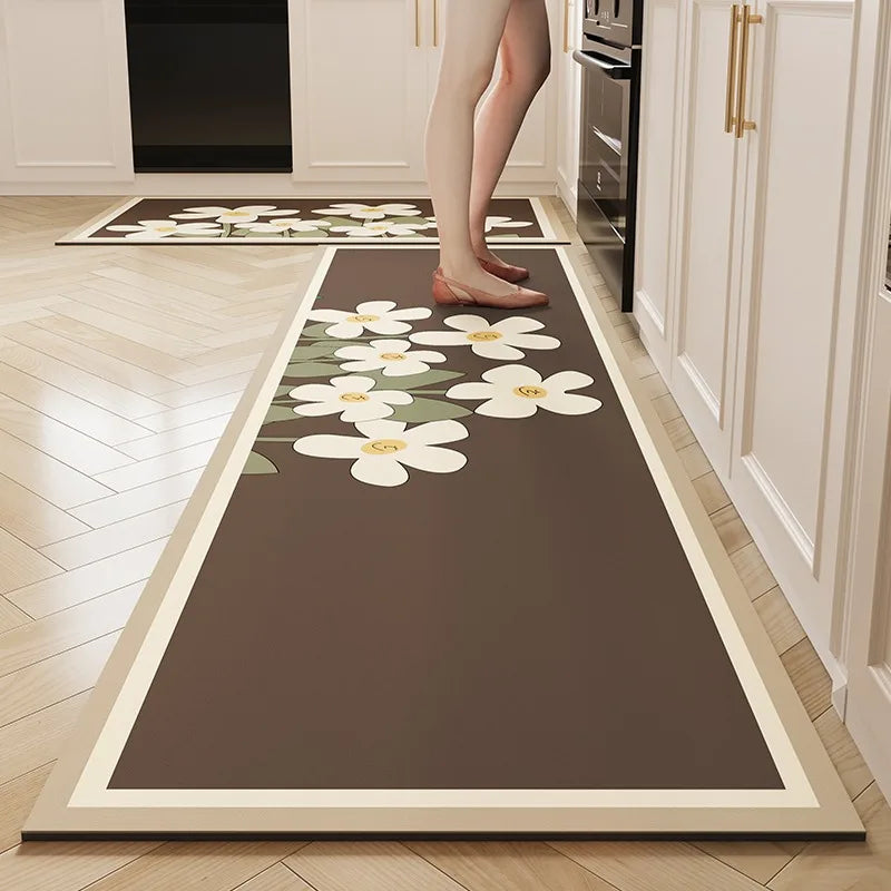 Tapis de Cuisine Japonais en Cuir PVC | Protection Fonctionnelle & Élégance Graphique