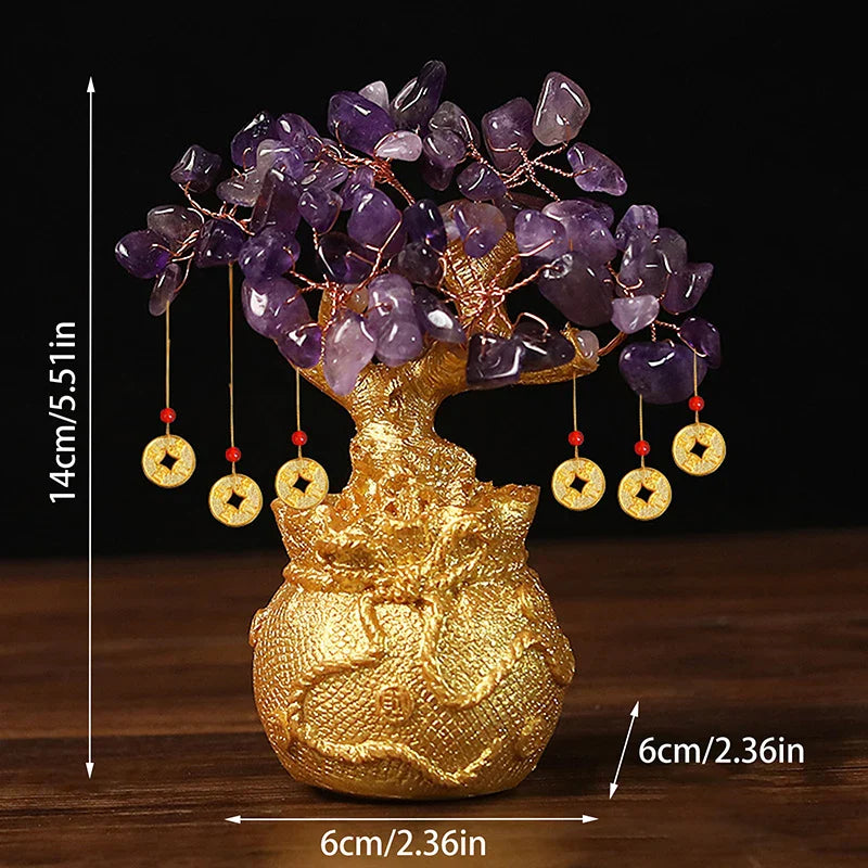 Arbre de Bonheur Feng Shui en Pierre Naturelle (Citrine)