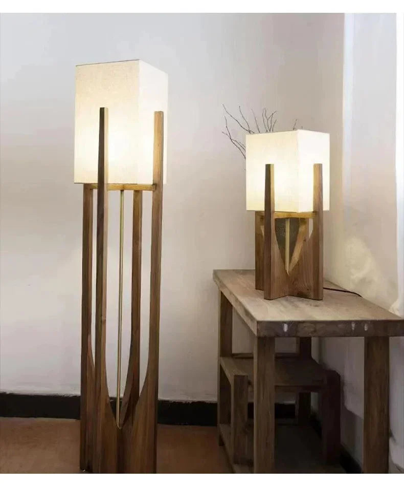 Lampe Japonaise en Bois Naturel, Lumière Douce et Ambiance Zen