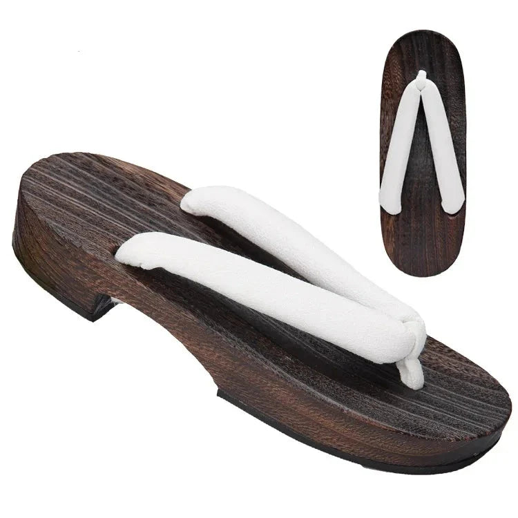 Geta Japonais d’Été Femme en Bois Naturel & Coton