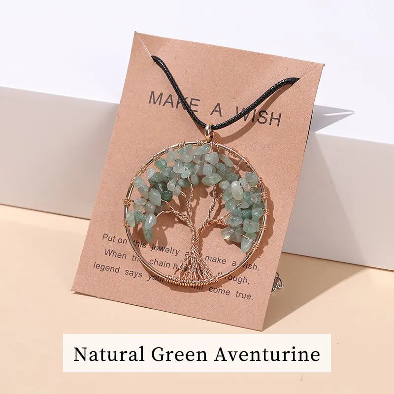 Collier Arbre de Vie en Pierres Naturelles