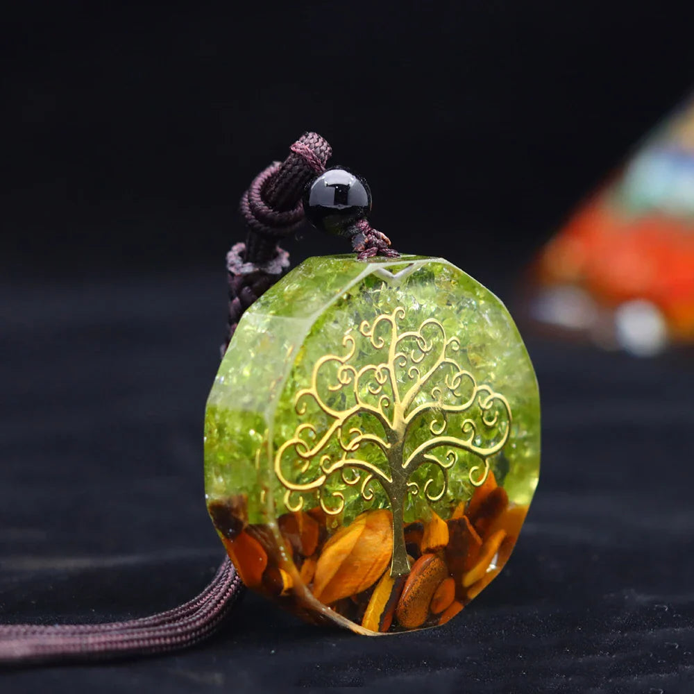 Pendentif Orgonite Arbre de Vie décoratif