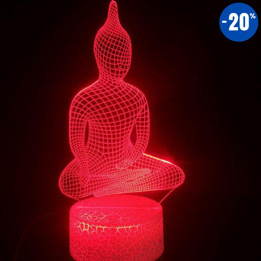 Superbe Lampe Bouddha Hologramme méditation 3D