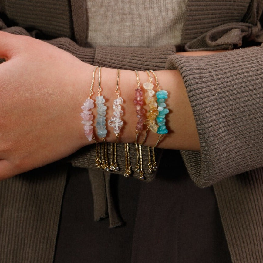 Bracelet Fin en Pierres Irrégulières Naturelles