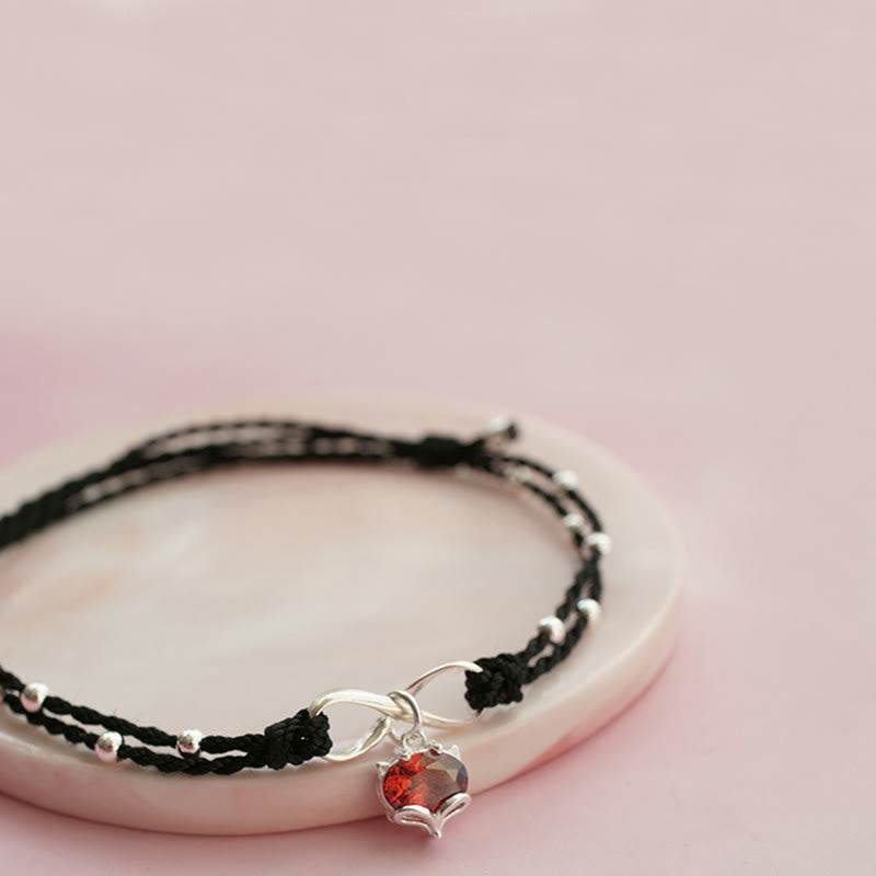 Bracelet de Cheville Spirituel Fil Rouge Cœur Infini (Ajustable)