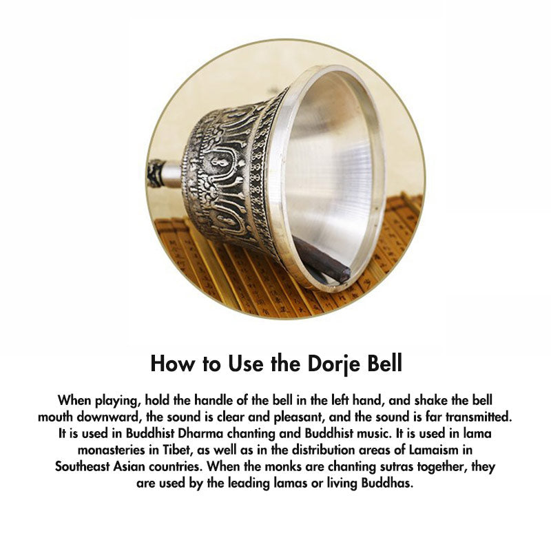 Cloche de Méditation et Vajra Dorje | Ensemble Rituel en Cuivre