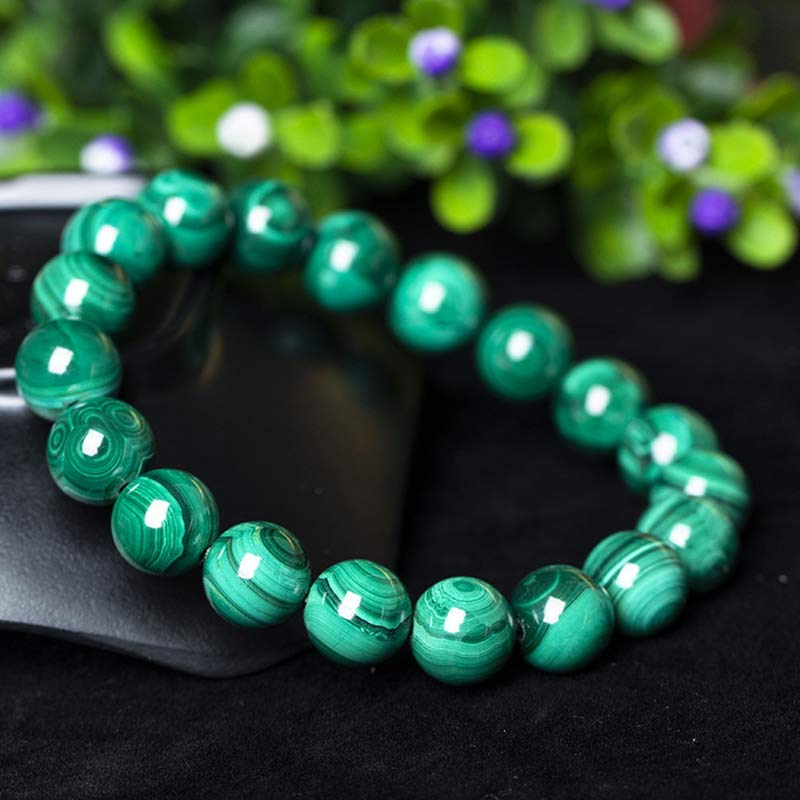Bracelet en Malachite Naturelle 12 mm | Équilibre & Protection Symbolique