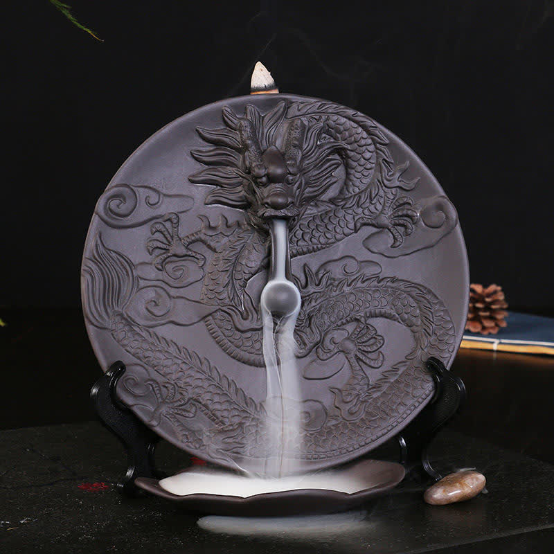 Brûleur d’Encens Dragon Céramique à Reflux – Effet Cascade pour Méditation