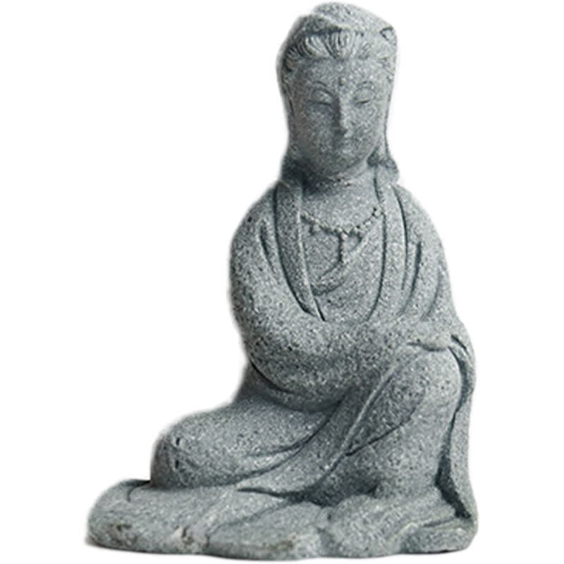 Statue Avalokiteshvara en grès – Bénédiction et sérénité pour la maison
