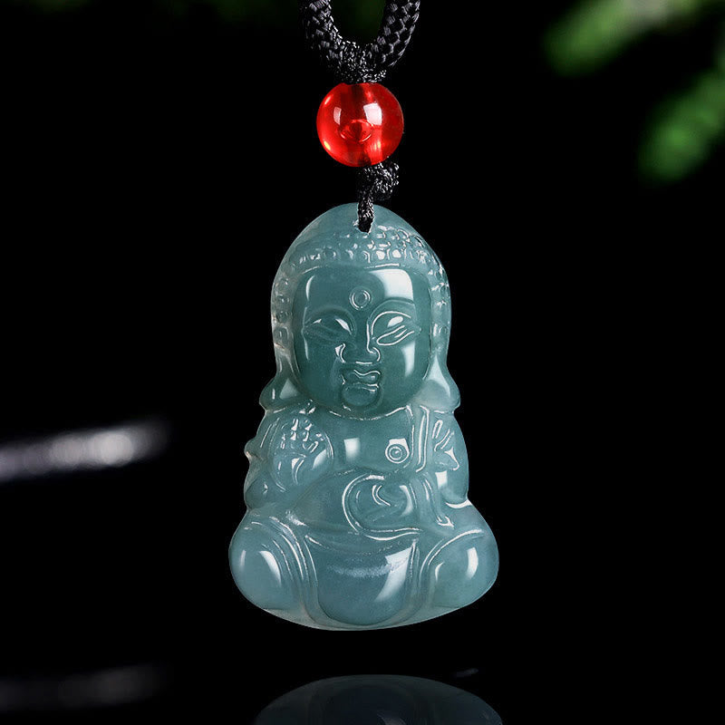 Collier Bouddha de la Prospérité en Jade Naturel Ajustable