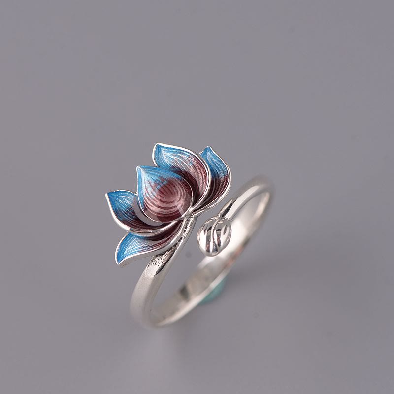 Bague Lotus Ajustable Argent 925 – Harmonie & Équilibre